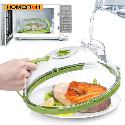 Microwave Food Cover Clear Microwave Splash Guard with Steamer and Handle Kitchen Gadgets